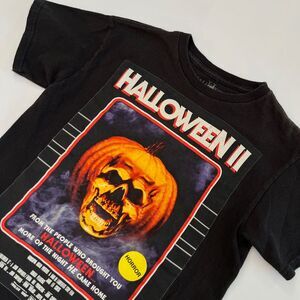 Halloween II XS Black Short Sleeve T-Shirt Halloween 2 VHS Movie Merch Shirt 356